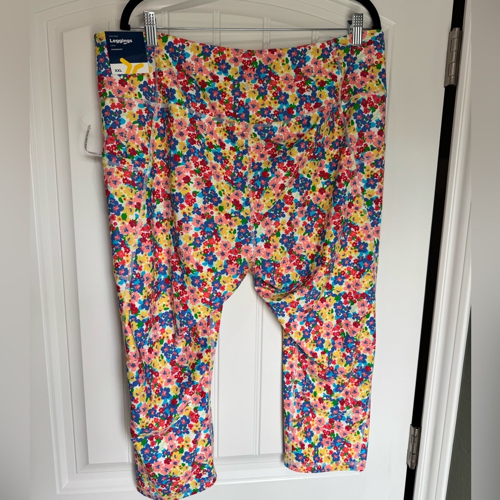 Old Navy Powersoft Floral Leggings & Sports Bra Set XXL Highrise Workout Set NWT - Picture 4 of 5